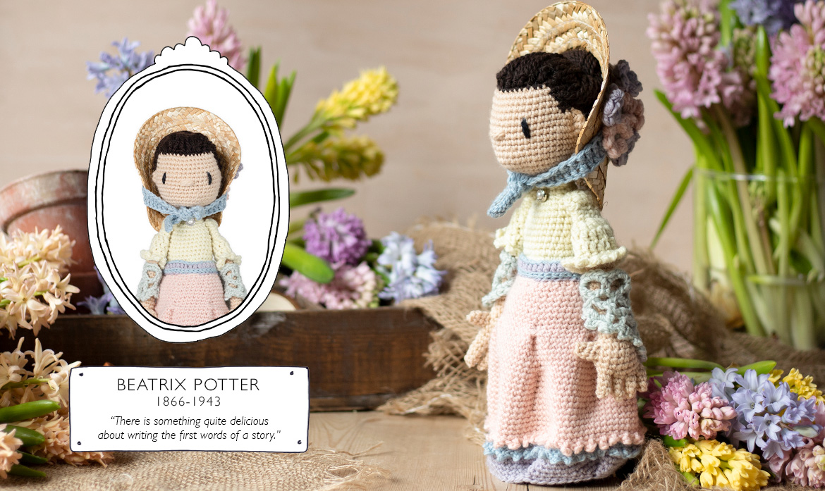 Beatrix Potter international womens day crochet doll